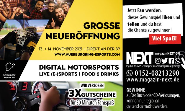 nürburgring eSports bar Gewinnspiel (beginnt am 15.11.2021 und endet am 15.12.2021)