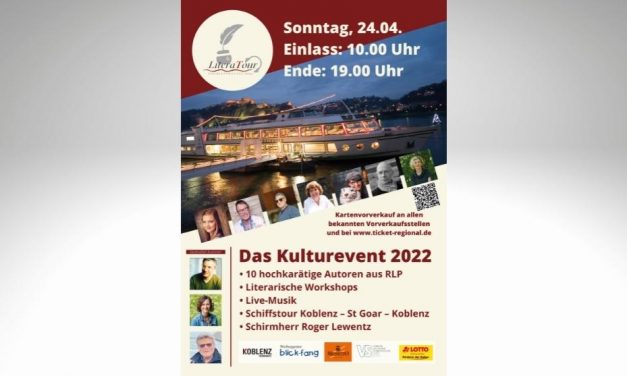LiteraTour – Neues Literaturformat startet am 24. April 2022 auf dem Rhein