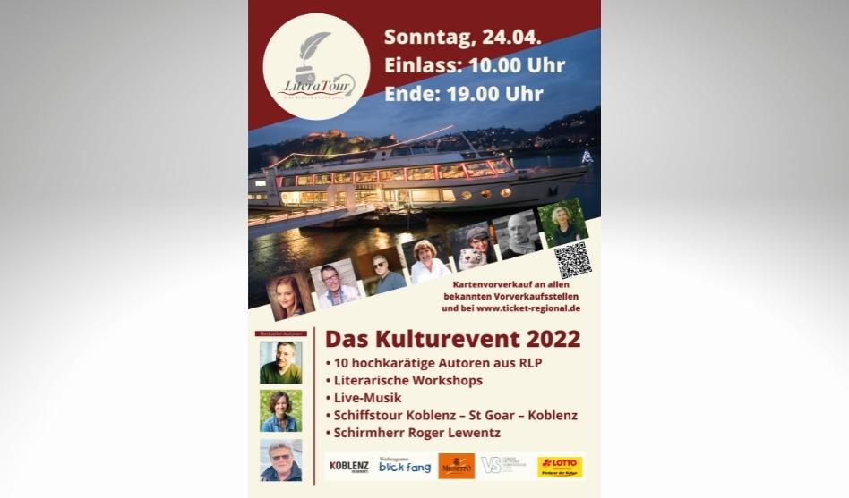 LiteraTour – Neues Literaturformat startet am 24. April 2022 auf dem Rhein