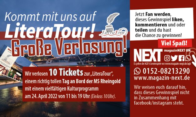 LiteraTour am 24.04.2022 auf dem Rhein (beginnt am 16.03.2022 und endet am 31.03.2022)