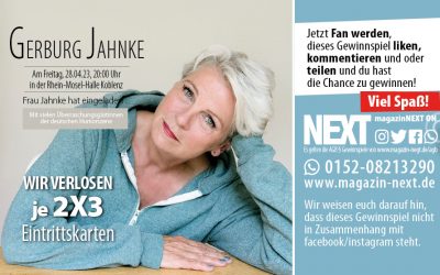Verlosung, Frau Jahnke am 28.04. in der Rhein-Mosel-Halle