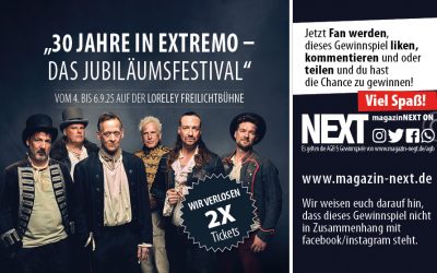 Verlosung, 30 Jahre in Extremo – das Jubiläumsfestival auf der Loreley
