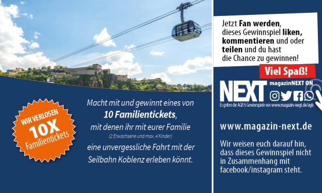 Verlosung, Seilbahn Koblenz – Familientickets