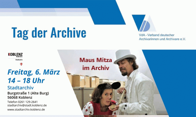 Tag der Archive und Stationentheater „Maus Mitza im Archiv“ im Stadtarchiv Koblenz