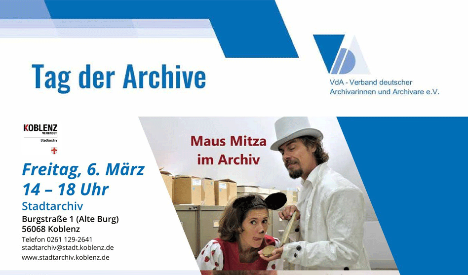 Tag der Archive und Stationentheater „Maus Mitza im Archiv“ im Stadtarchiv Koblenz